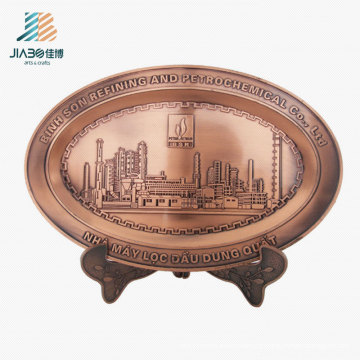 Custom Supply Kupfer Bronze eingraviert Metall Souvenir Teller